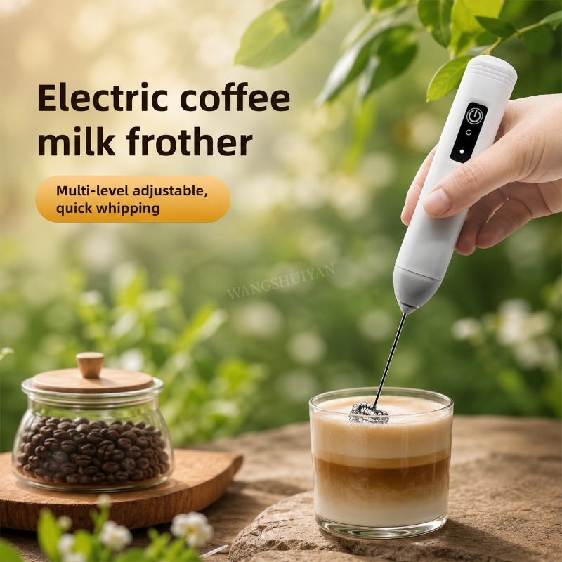 Electric Milk Frother Handheld - 携帯式電動ミルクフォーマー、ハンドブレンダー、USBミニコーヒーメーカー、泡立て器、カプチーノ用クリーム泡立て器、卵泡立て器、フードブレンダー