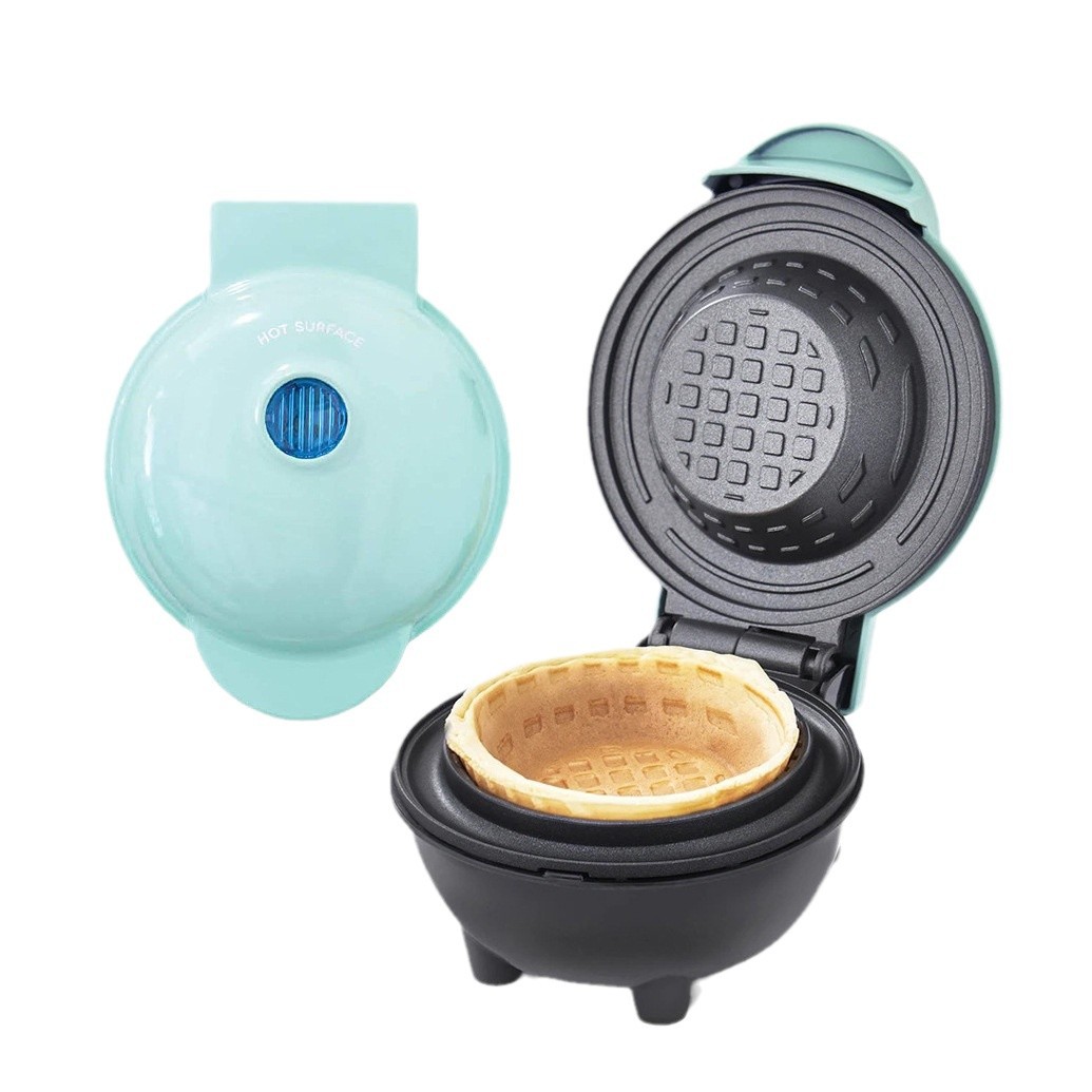 Mini Waffle Maker Machine - ミニワッフルボウルメーカー、電気式、焦げ付き防止加工、朝食やデザート、アイスクリームボウル、タコスボウルなどを作るのに最適な家庭用キッチン家電。