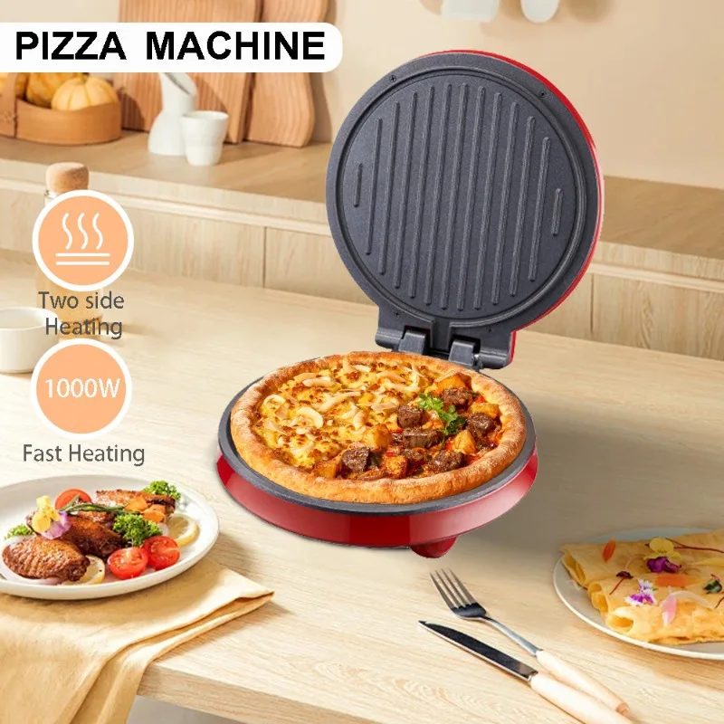 Mini Waffle Maker Machine - 110V電気ピザマシン、両面加熱電気ケーキパン、パンケーキマシン、パンケーキマシン、多機能フライパン