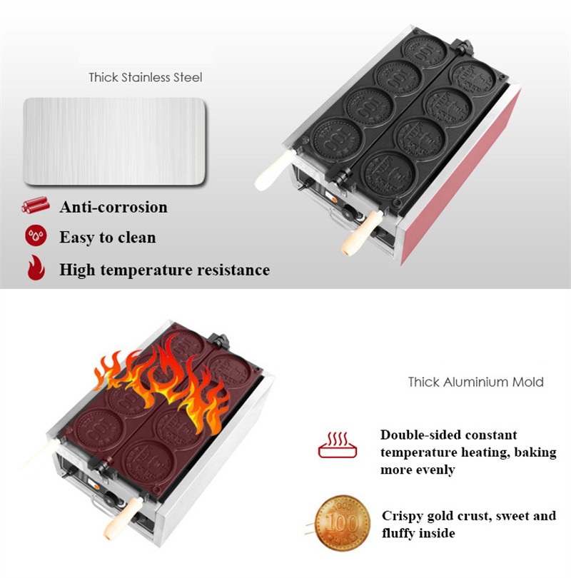 コイン型ワッフルマシン,小型金,金貨,日本製,韓国産,ファッ - Mini Waffle Maker Machine のレビューと価格