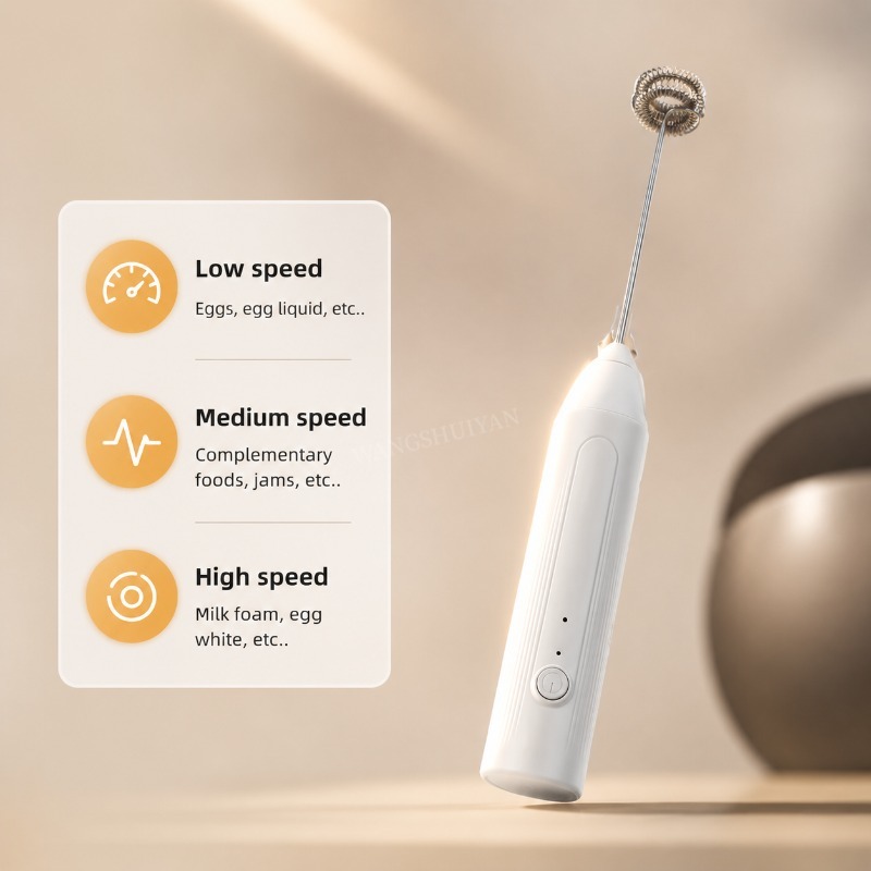 ミニミルク泡立て器 USB 充電式 3 スピードフォームメー - Electric Milk Frother Handheld のレビューと価格